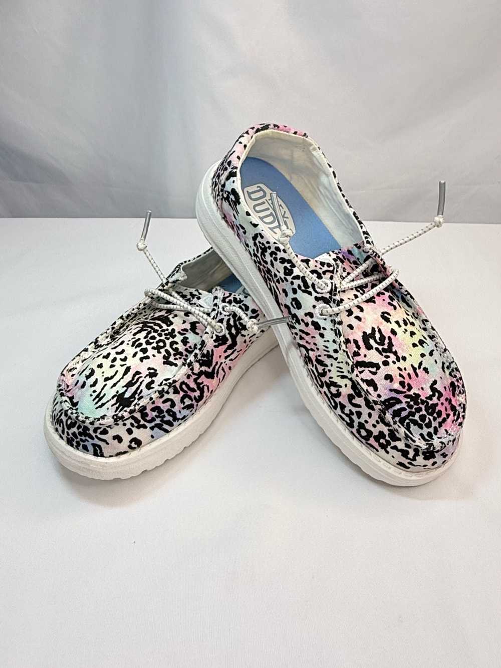 Hey Dude Wendy (Youth) Size YT 2 Pink Multi Leopard Slip-Ons EUC
